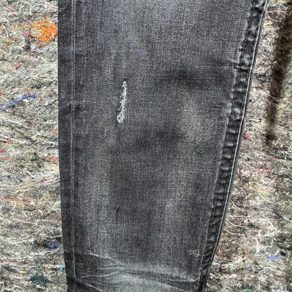 Rock Revival Jeans Mens 33 x 25 Leeroy Black Leather Patch Slim Straight - Picture 6 of 16